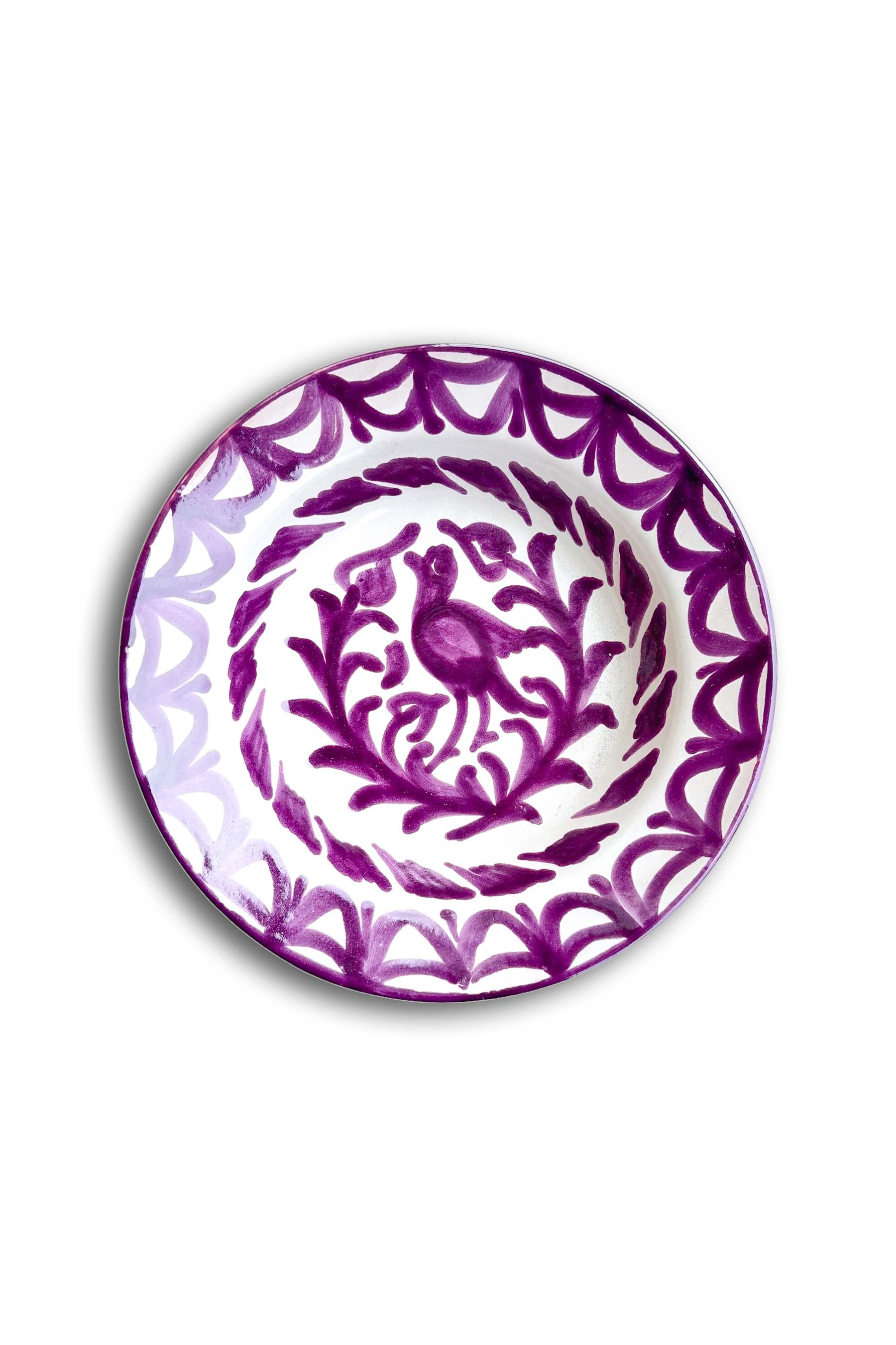 Ceramic Plates & Serving Dishes, Purple Bird