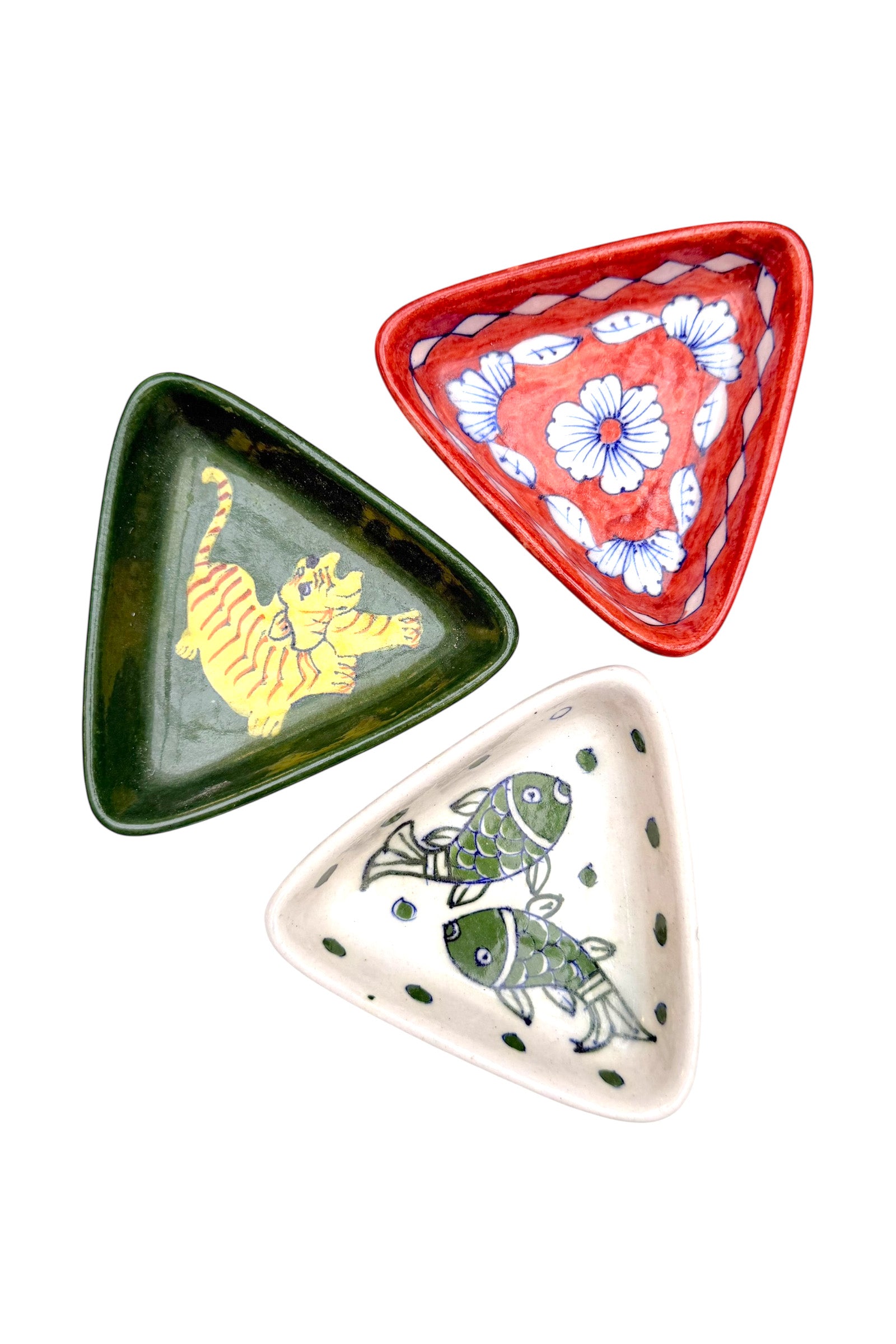 Ceramic Bowl Triangular | Tiger