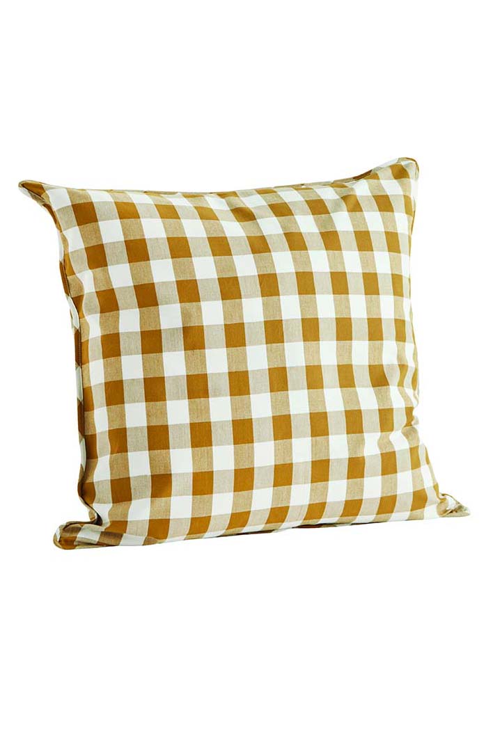 Checked Cushion, Mustard