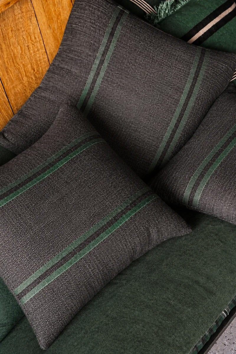 Cushion | Double Stripes Green