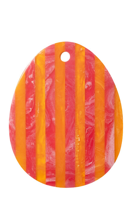 Cheese board, Pink & orange Stripes, Oval