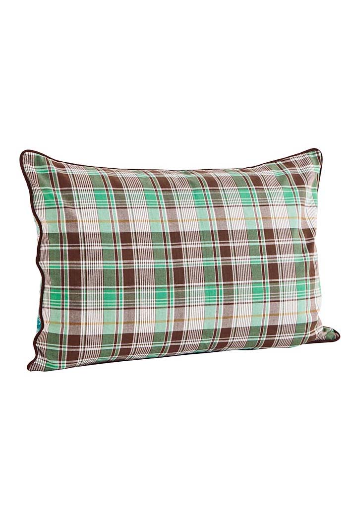Double-sided Cushion Cover, Blue flowers/Check