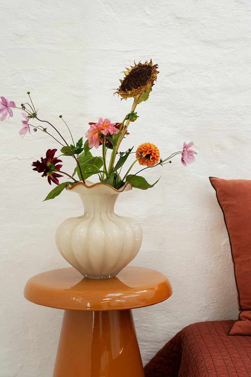 Enamel Side Table | Pumpkin