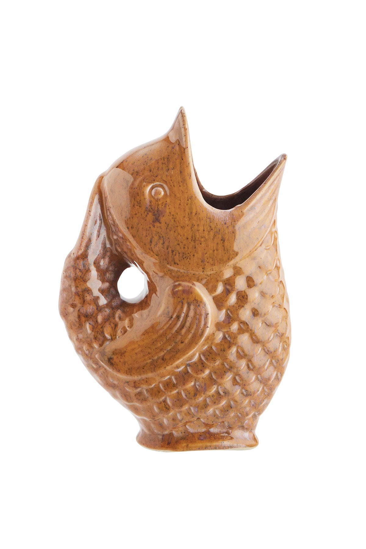 Stoneware Fish Vase | Golden Orange