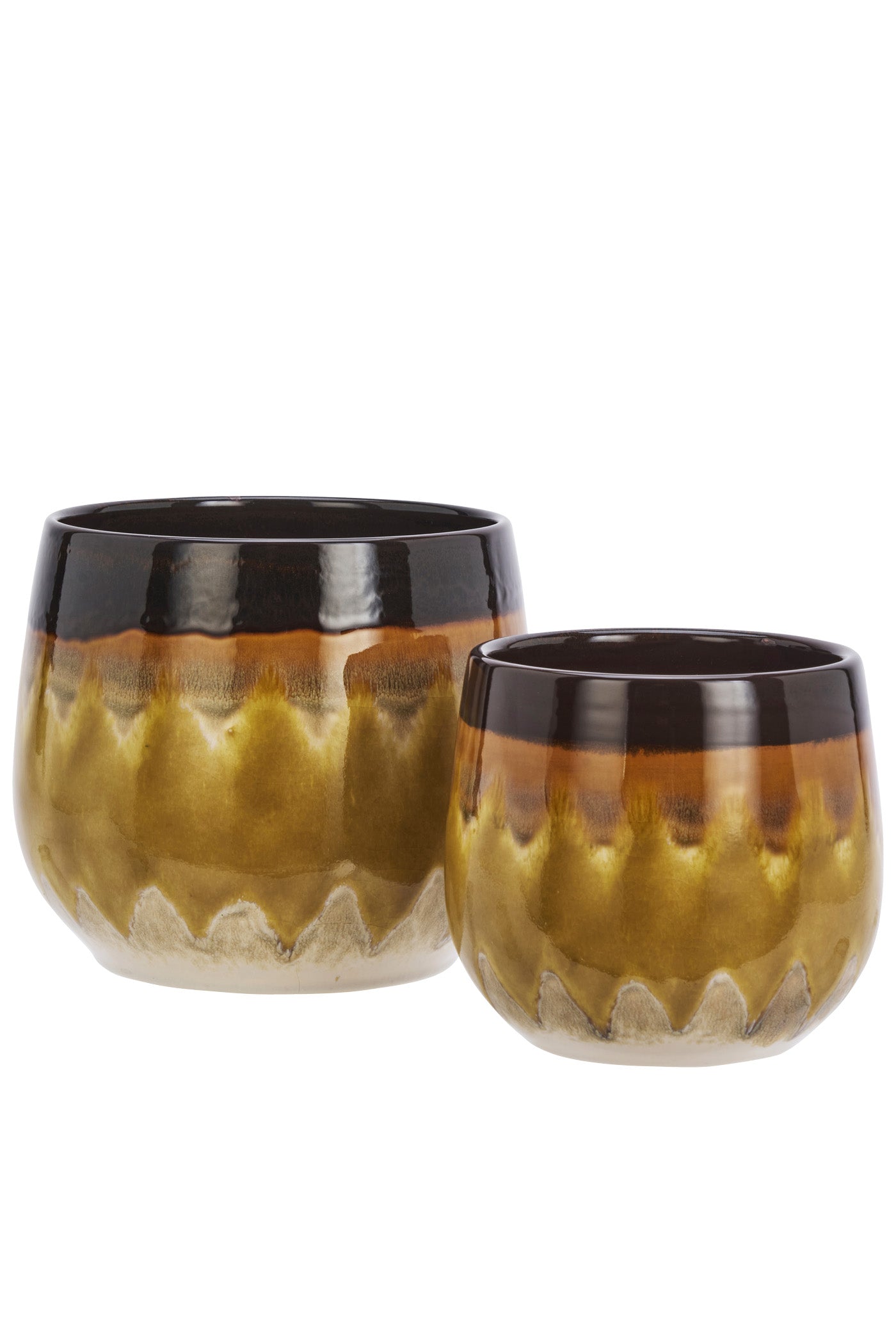 Stoneware Flower Pots Brown | Choose Size