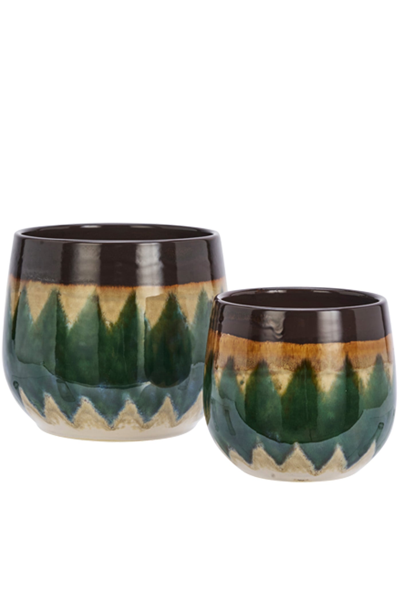 Stoneware Flower Pots Green | Choose Size