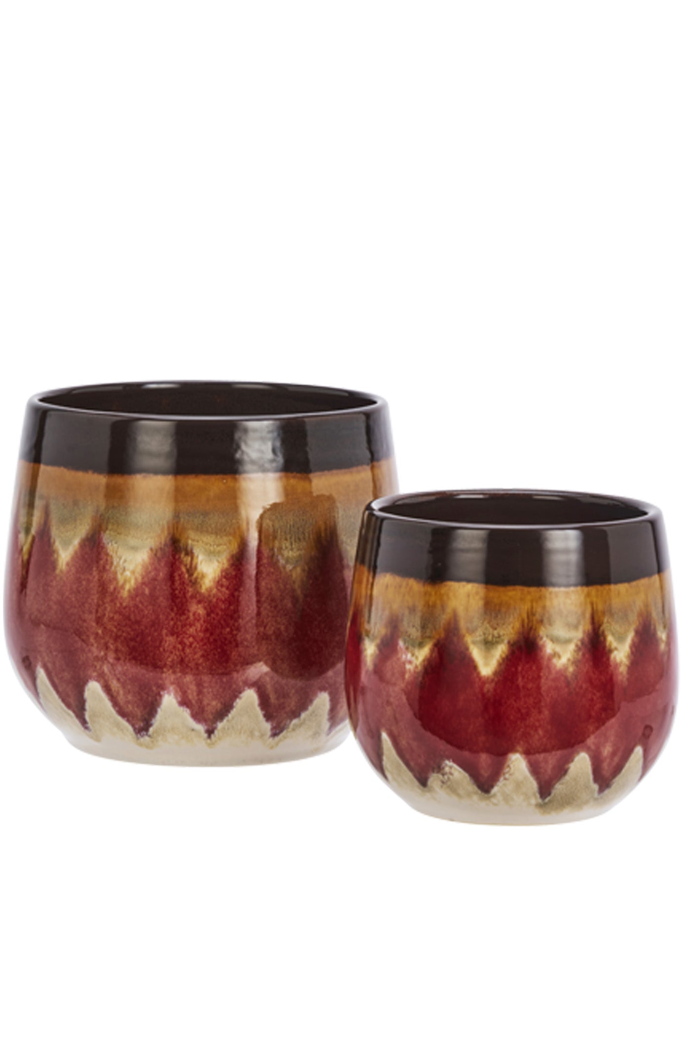 Stoneware Flower Pots Red | Choose Size