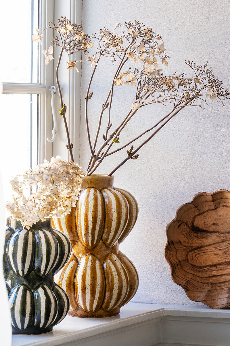 Stoneware vase L | Mustard