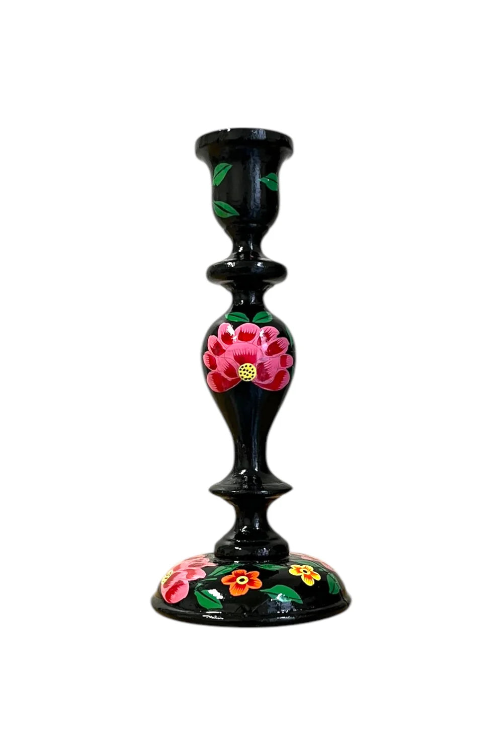 Candle holder | Black Flowers