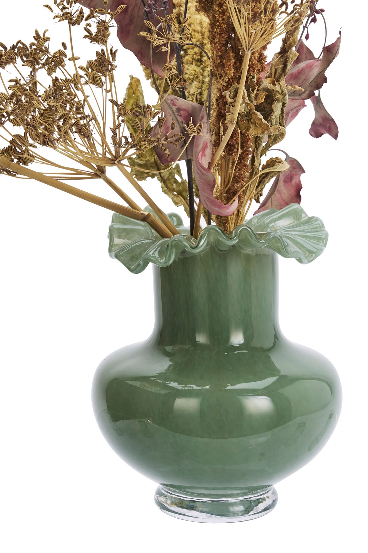 Glass Vase | Ruflle Green
