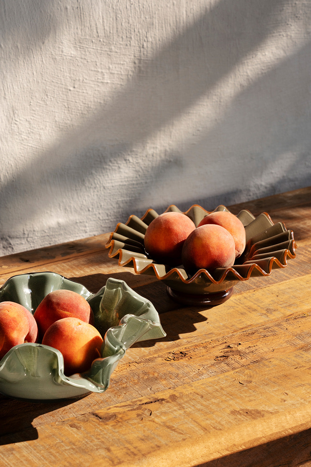 Glass Ruflle Tray | Green