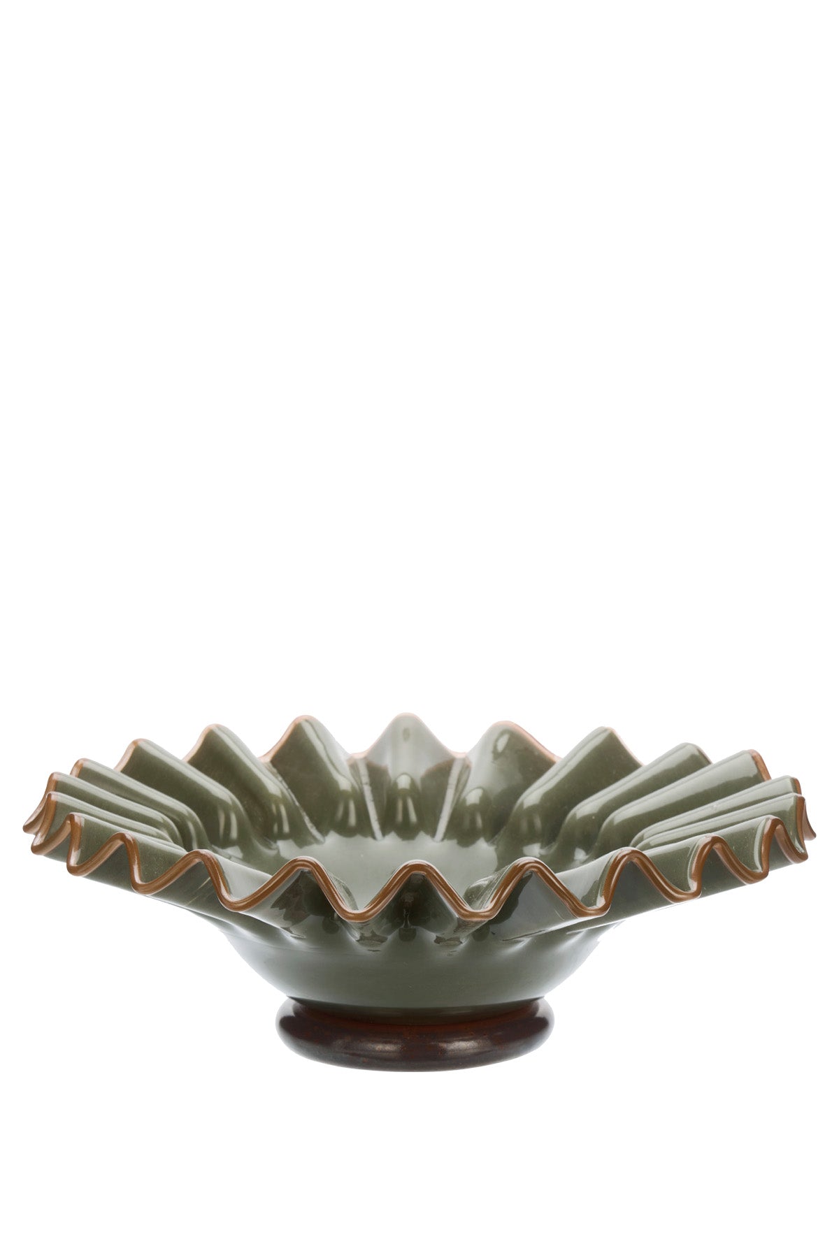 Glass Ruflle Tray | Green