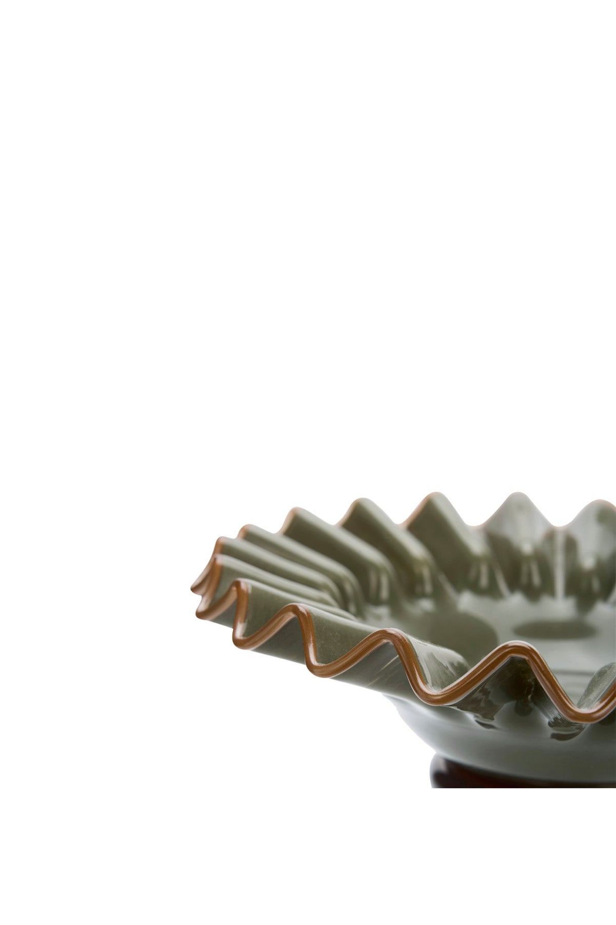 Glass Ruflle Tray | Green