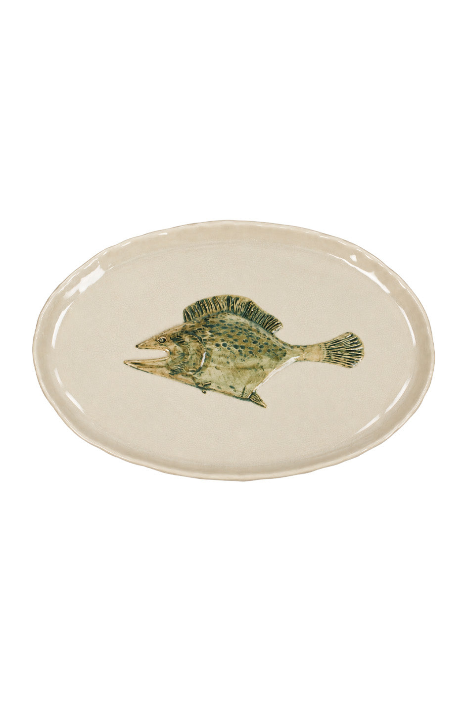 Oval Plate | Green Fish