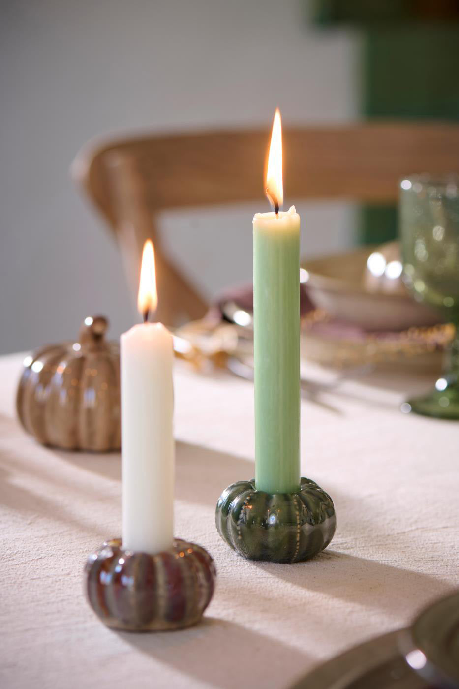 Candle Holder Pumpkin | Brown