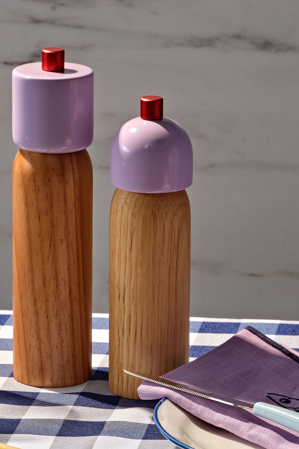 Medium Peeper & Salt Grinder | Lilac & Red