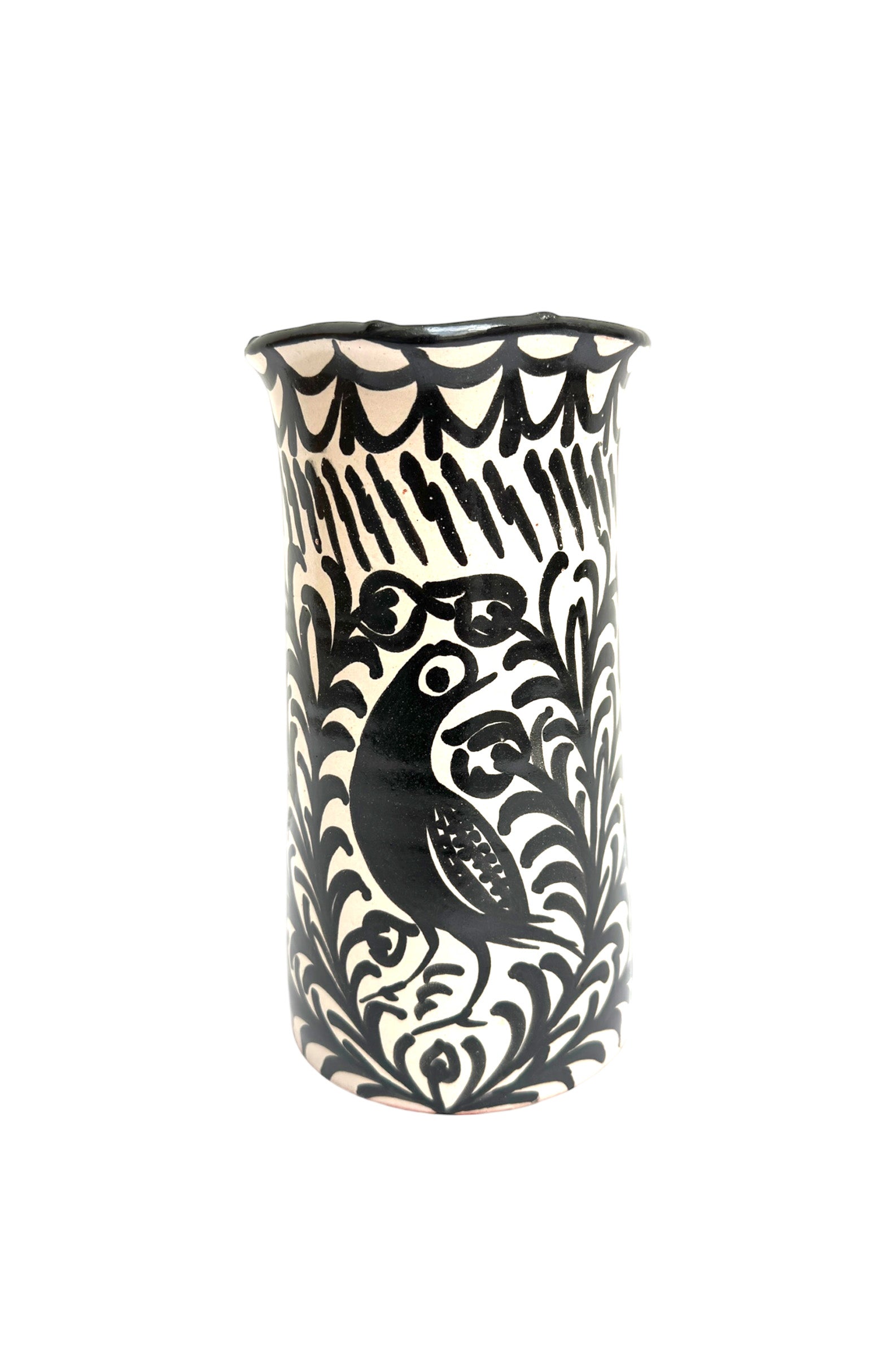 Ceramic Jar, Black with Bird