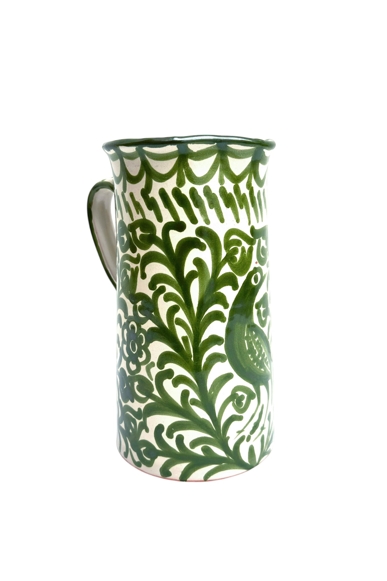 Ceramic Jar, Green with Bird