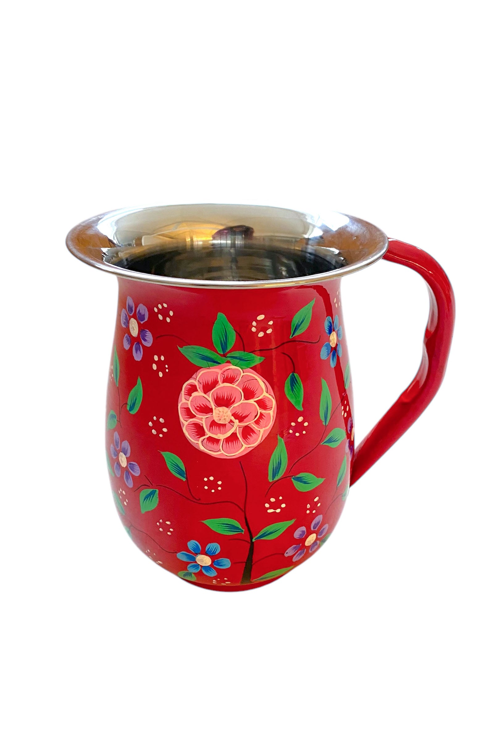 Jug red with flowers