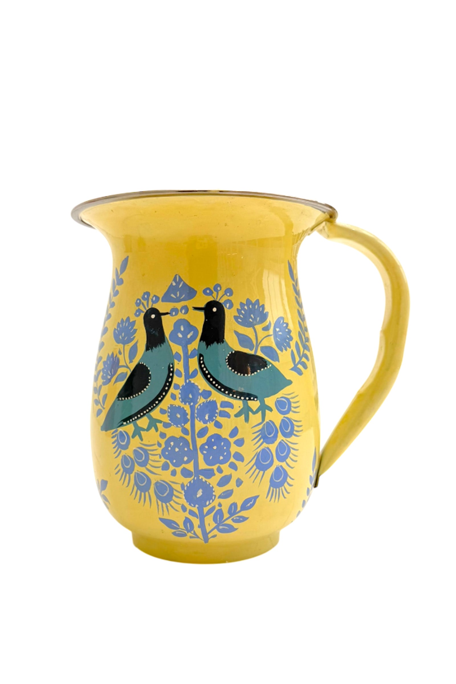 Jug | Creme with Blue Peacocks