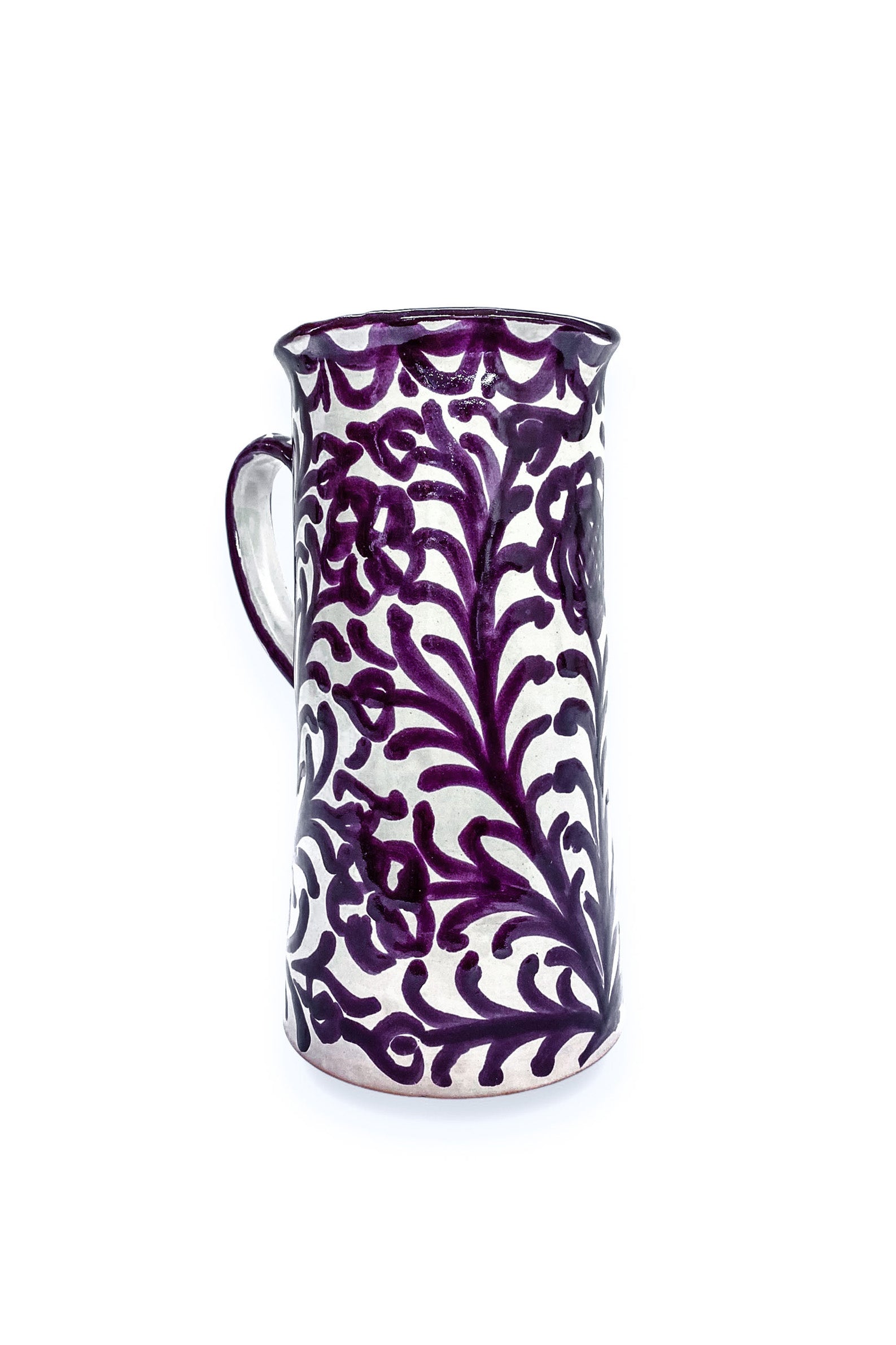 Ceramic Jar, Purple with flowers