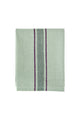 Kitchen towel, green with green & aubergine stripes