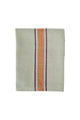 Kitchen towel, greije with orange & purple stripes