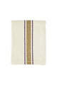 Kitchen towel, off white with mustard & plum stripes