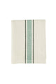 Kitchen towel, off white with sage & green stripes