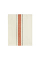 Kitchen towel, off white with tomato & taupe stripes