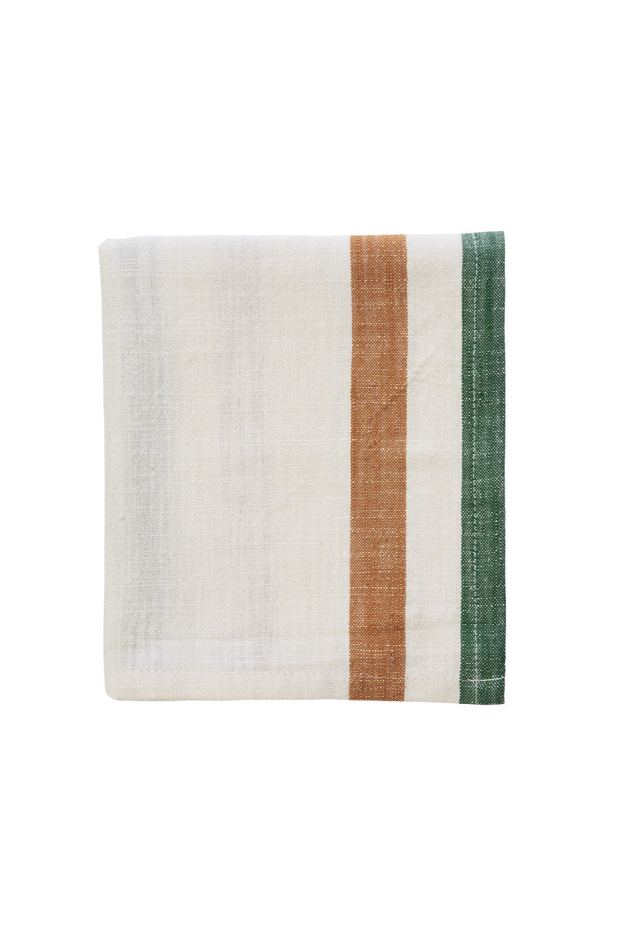 Kitchen towel, Green & Mustard Stripes