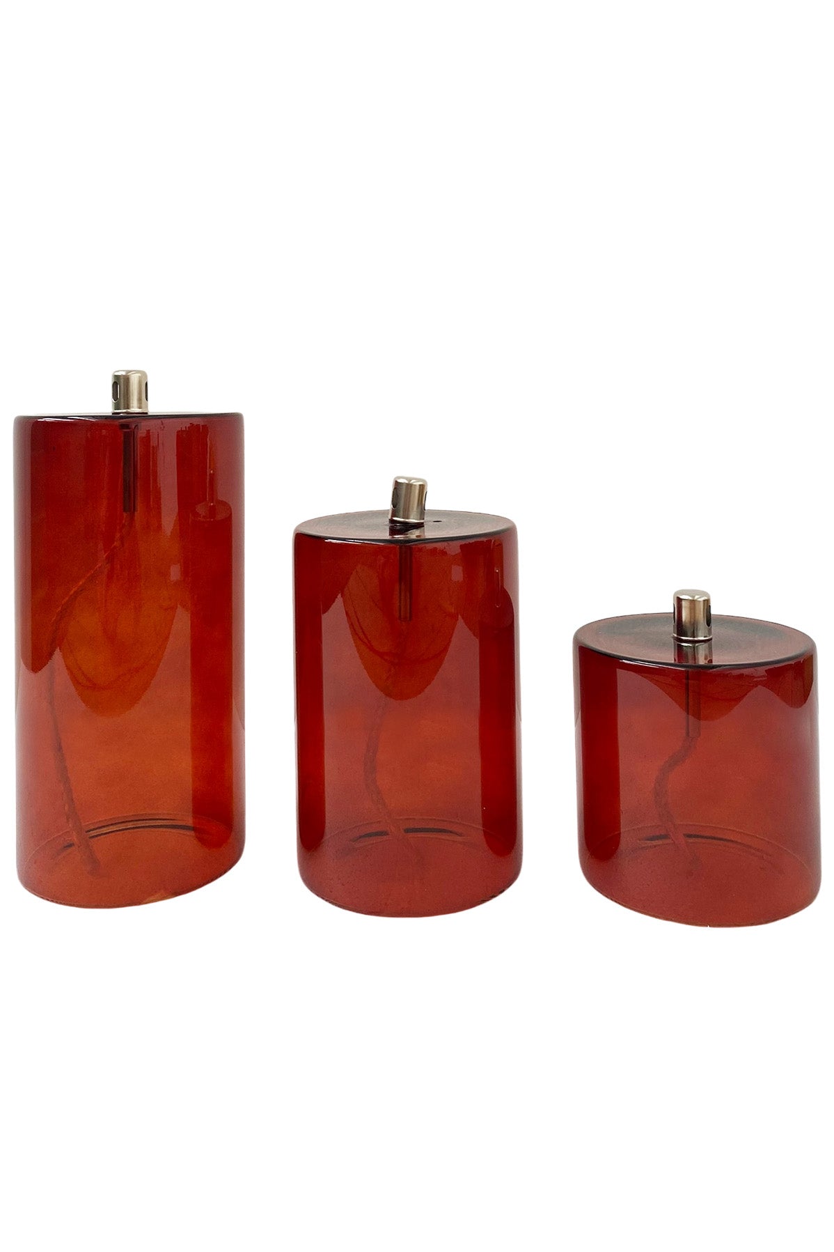 Candle oil lamp, Cylinder, Amber, M