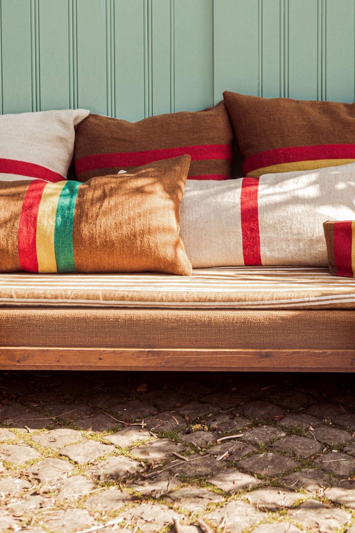 Cushion Brown & Red Stripes