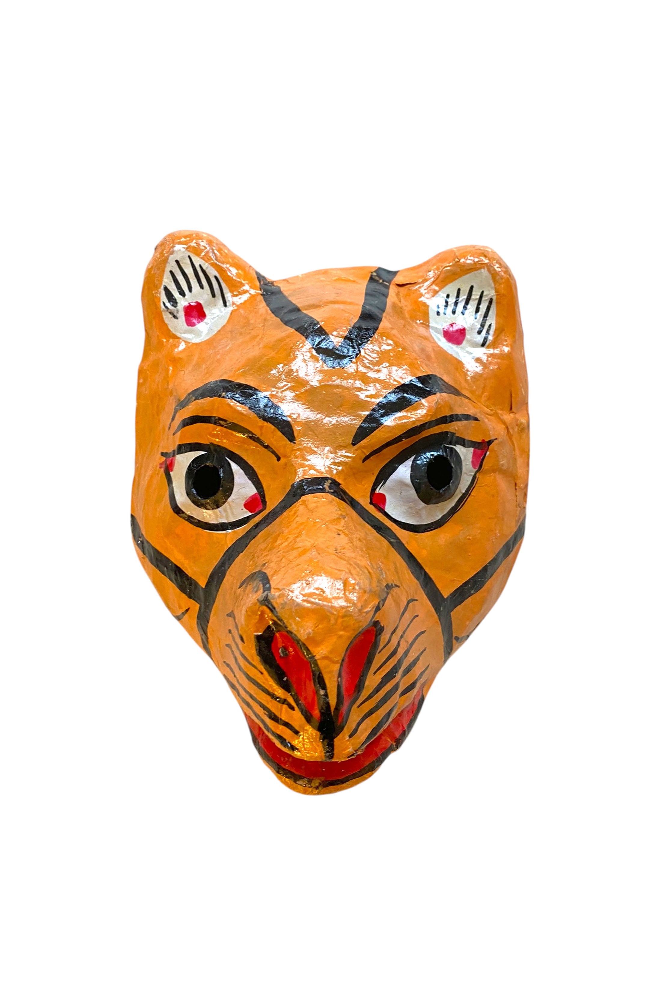 Wall Mask papier mache | Tiger Orange