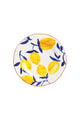 Plate lemon, yellow & navy blue