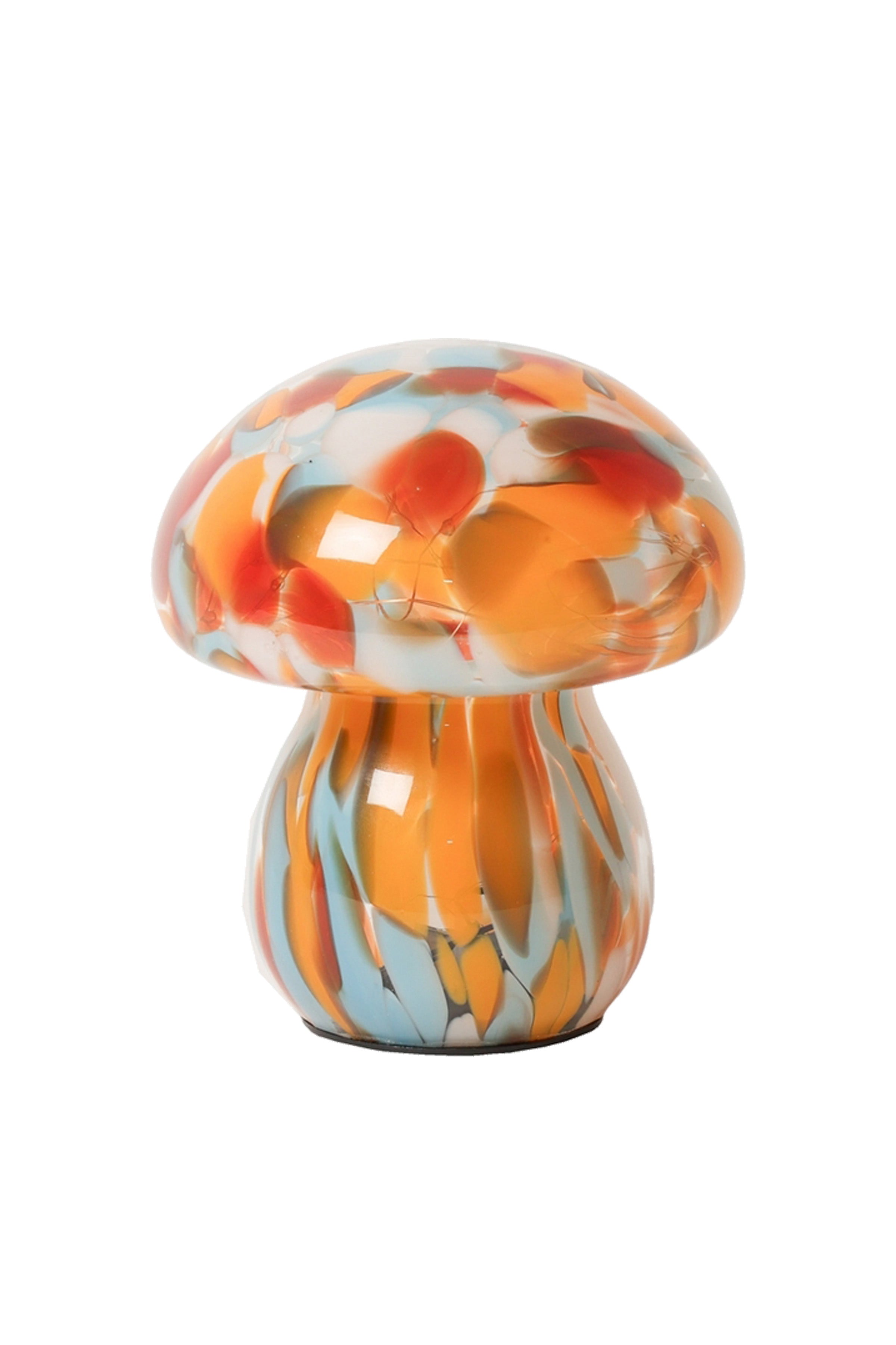 Mushroom Lamp | Marble Orange & Mint