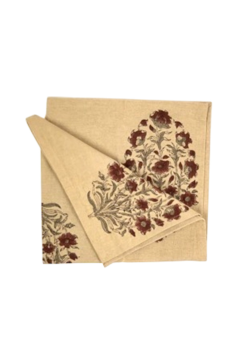 Napkin Block Flowers Print | Bordaux