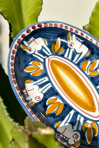 Oval Plate | Blue With Donkey