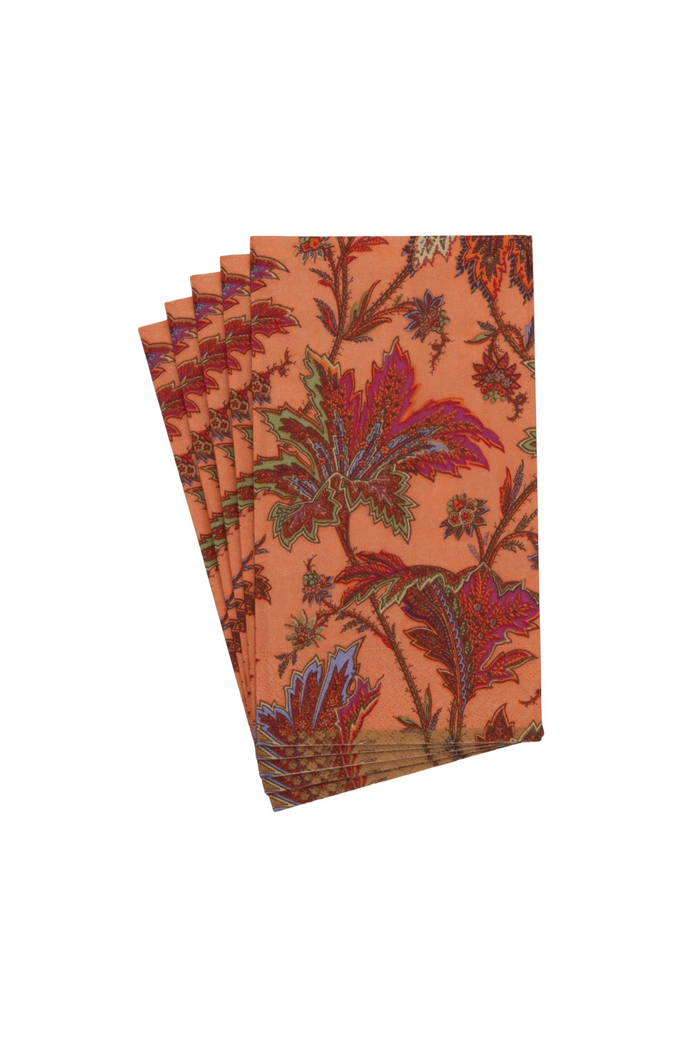 Paper Napkins Paisley Leaves | Coral