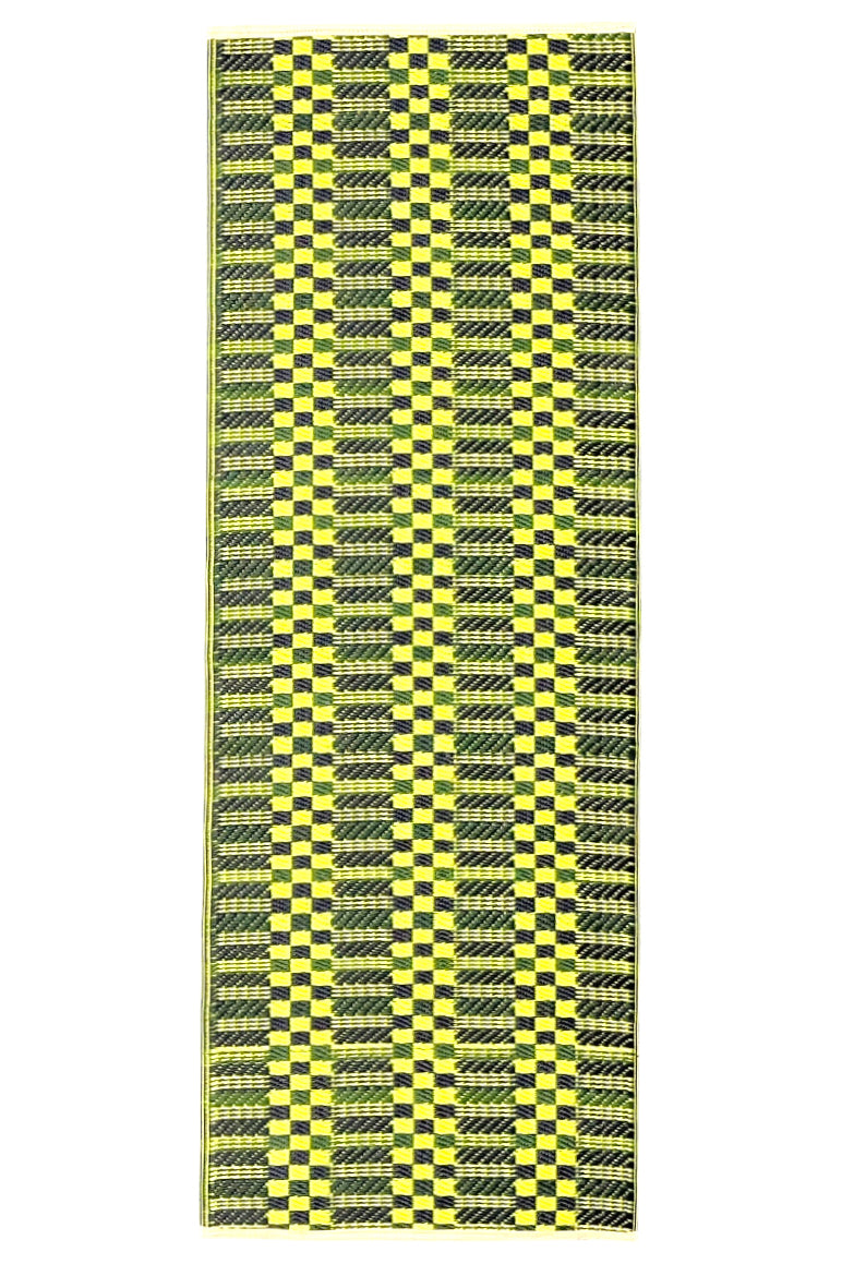 Plastic Rug | Black & Yellow Check