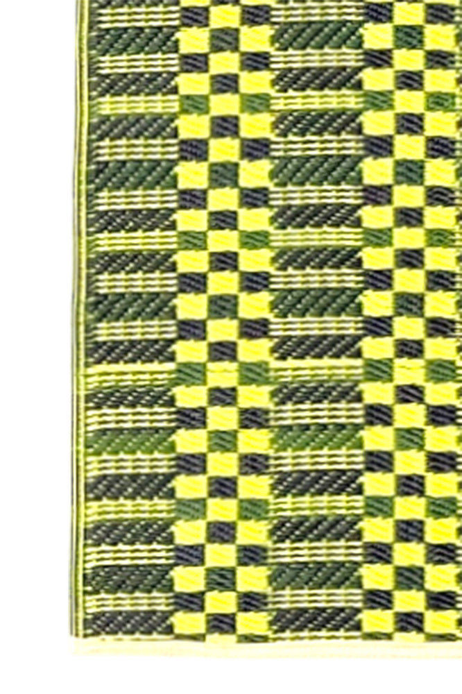 Plastic Rug | Black & Yellow Check