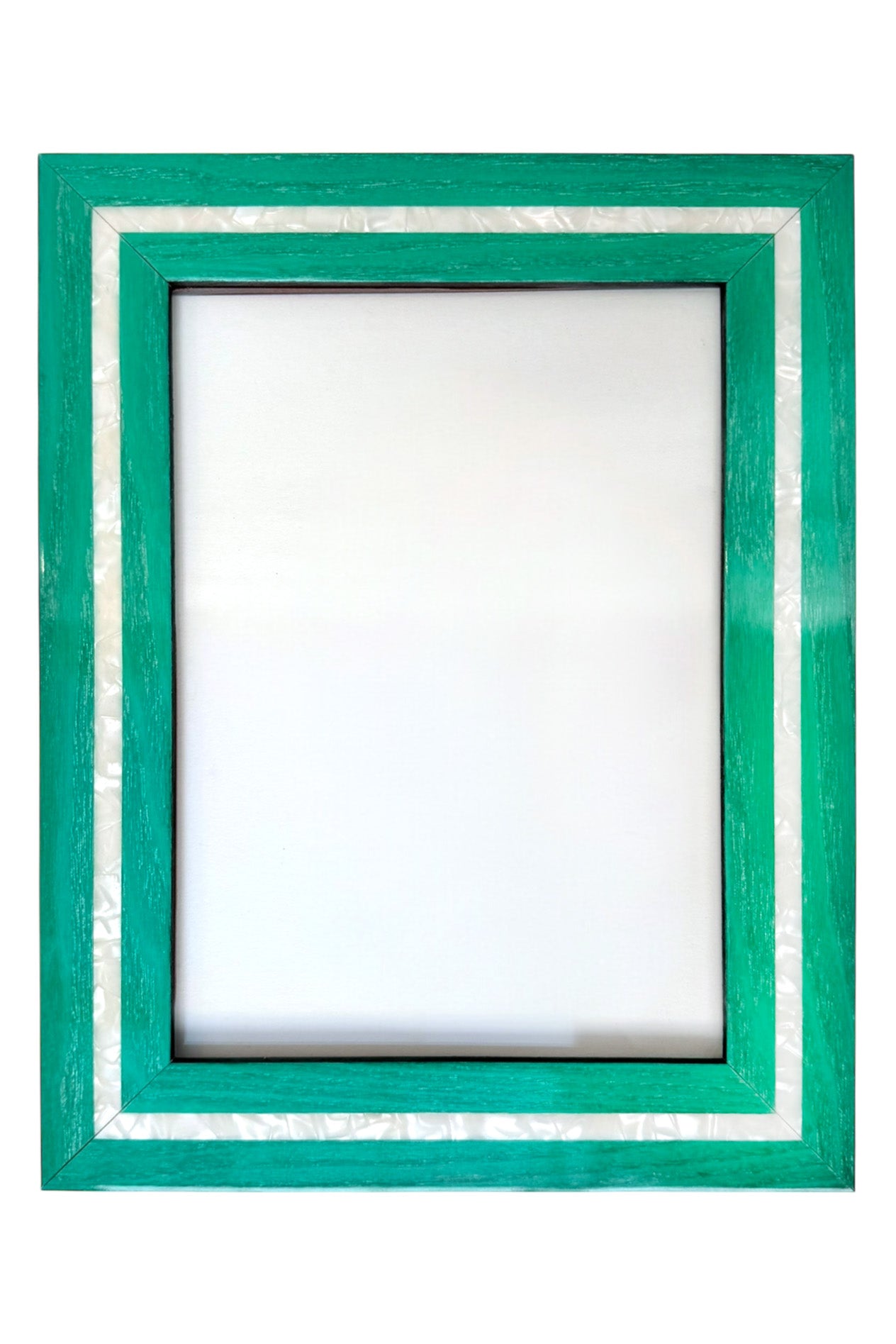 Photo Frame Green w/ White Line | Choose Size