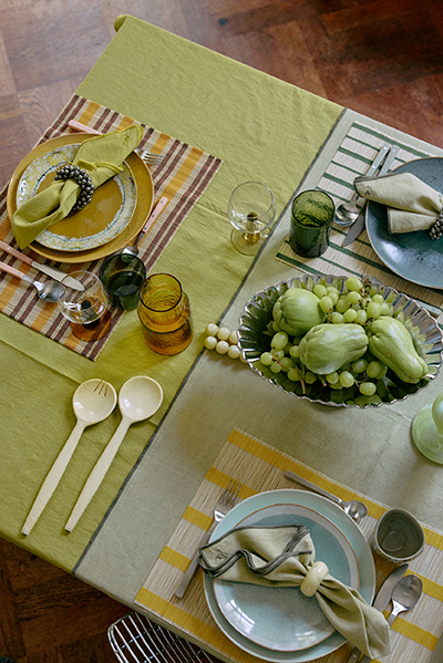 Bamboo Placemat | Ambar & Brown Stripes