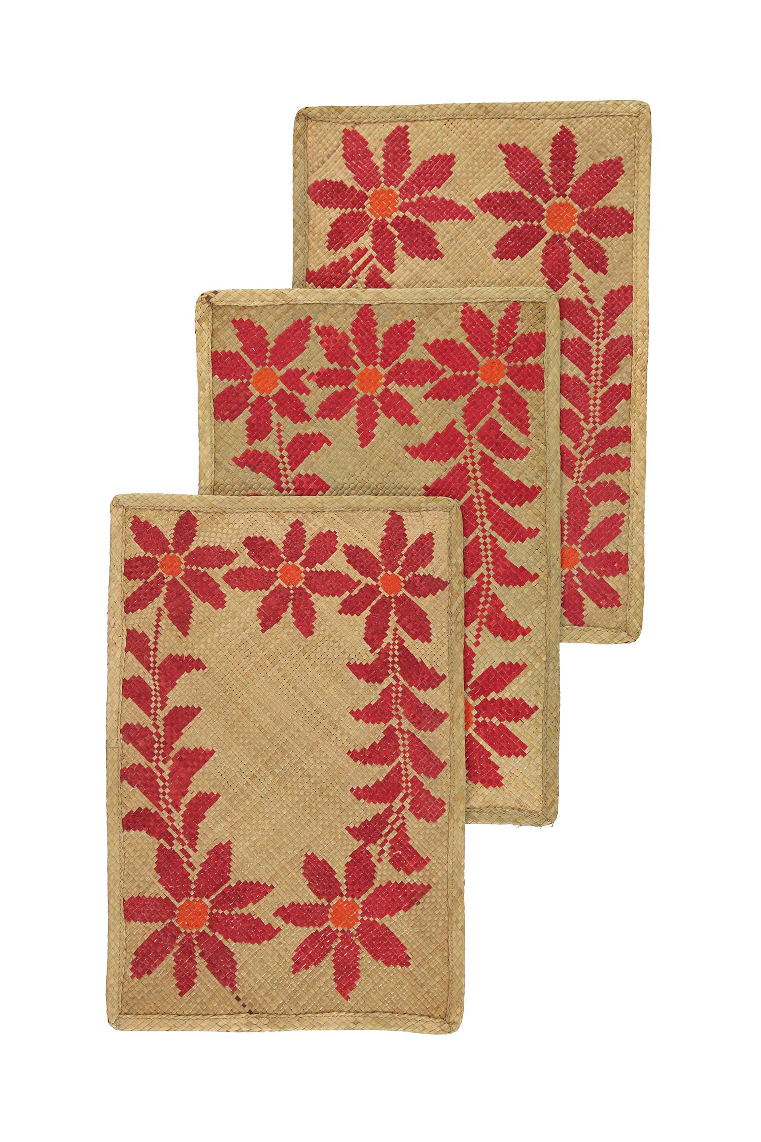Placemat seagrass, red flowers