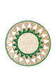 Placemat rafia | round green