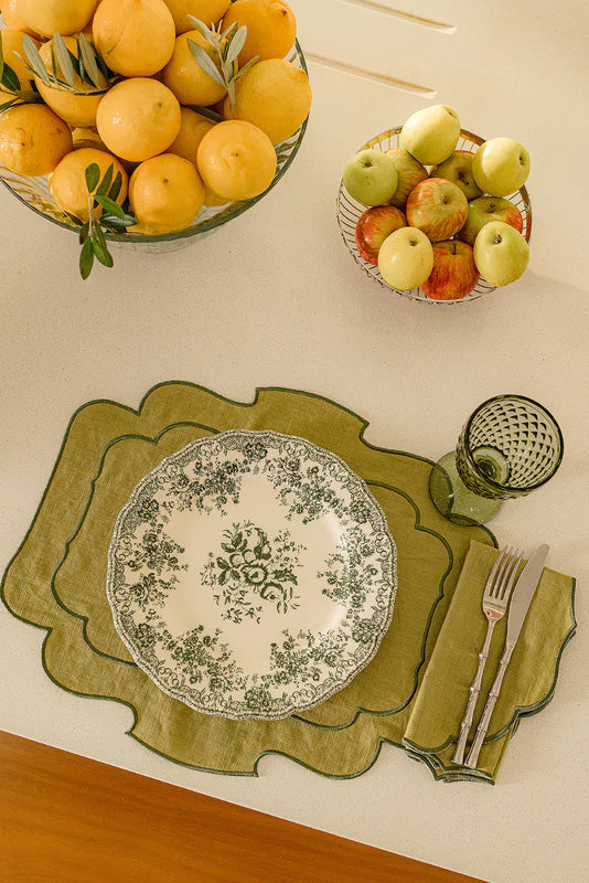 Linen Placemat | Olive Green