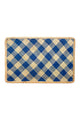 Placemat seagrass, blue checks