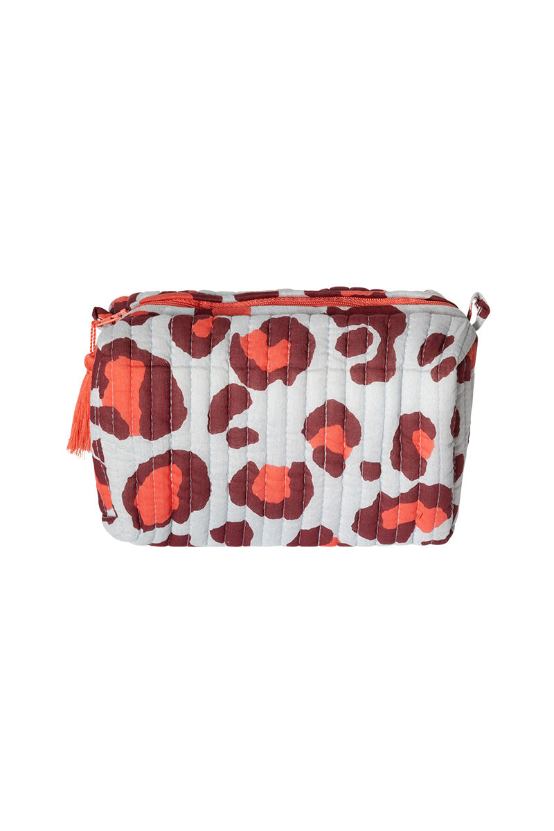 Pouch, Animal Print Blue & Bordeaux, M