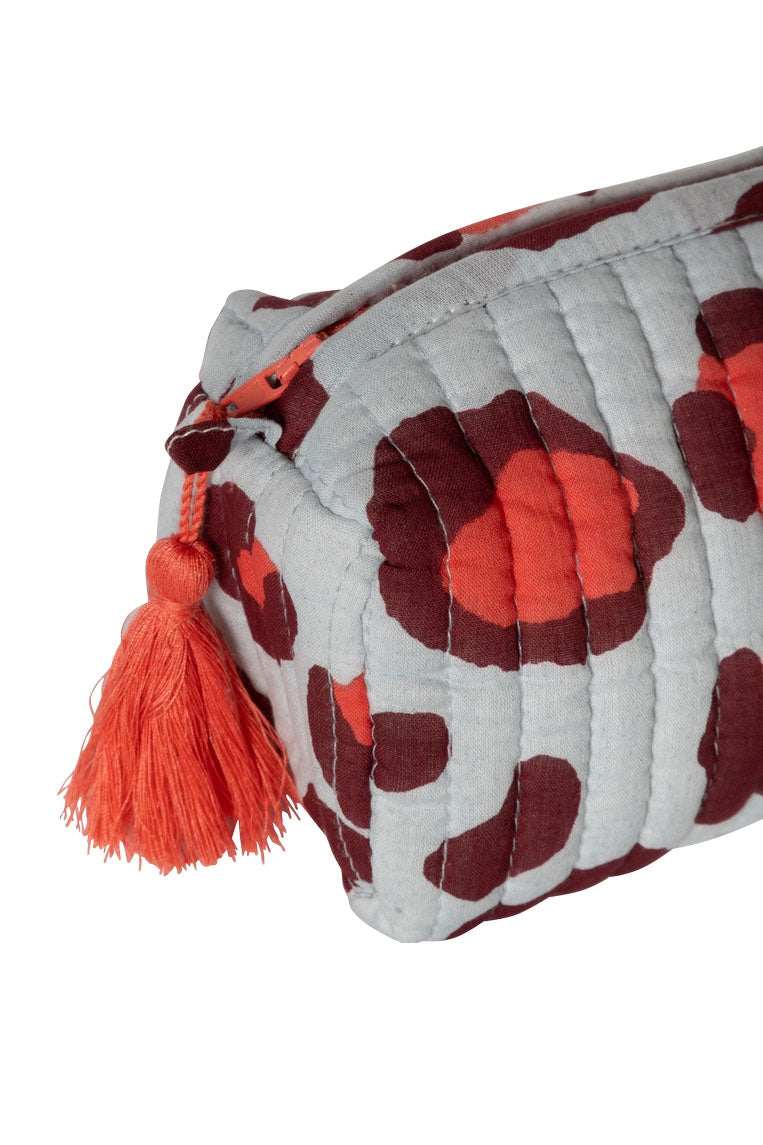 Pouch, Animal Print Blue & Bordeaux, M