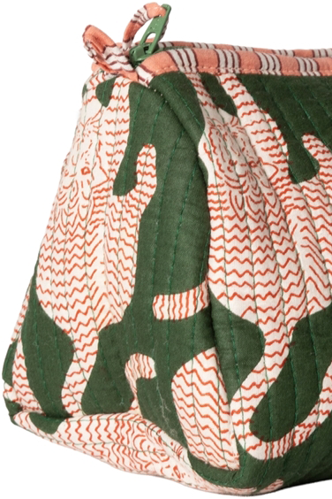 Small Pouch | Green With Tigers